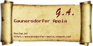 Gaunersdorfer Appia névjegykártya
